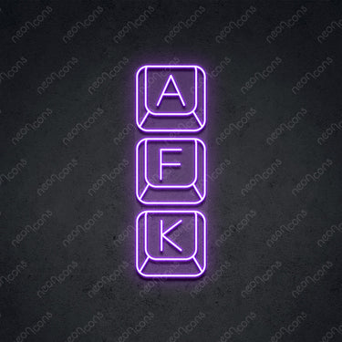 'Away From Keyboard' Neon Sign 45cm (1.5ft) / Purple / LED by Neon Icons